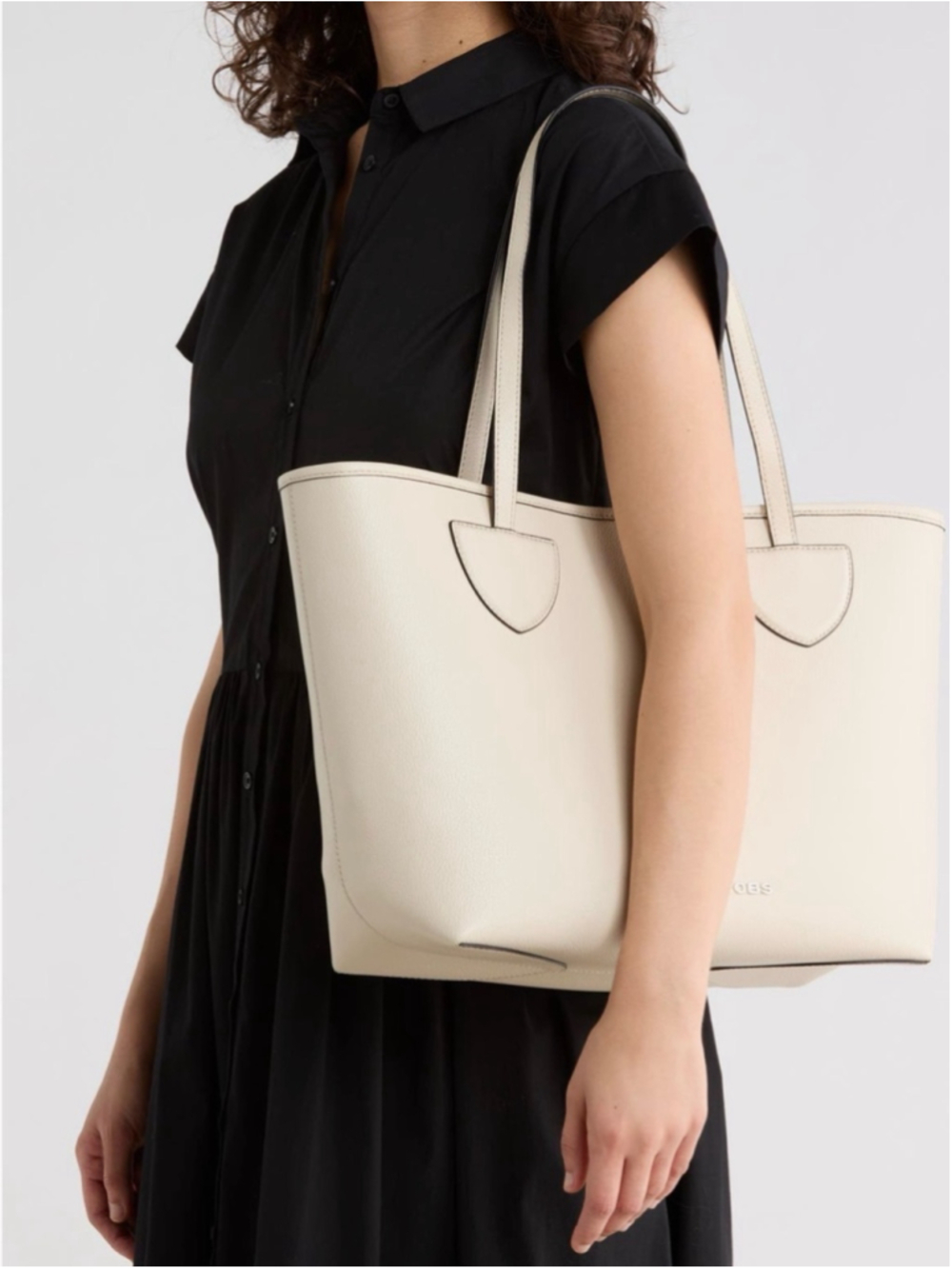 Marc Jacobs On Your Marc Leather Tote, Marshmallow - Picture 2 of 16